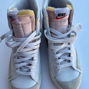 Nike High-Top Sneakers in White and Cream